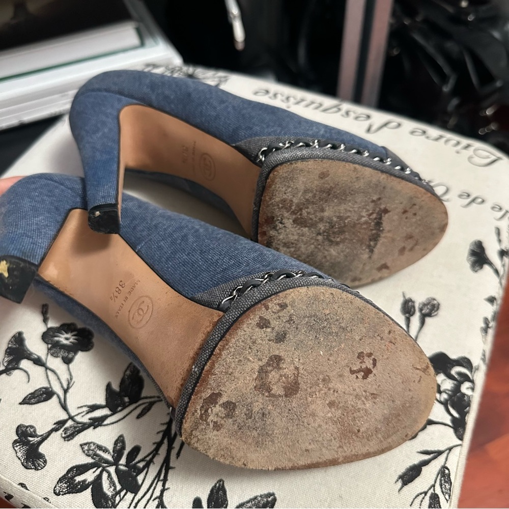 CHANEL DENIM PLATFORMS - Picture 5 of 5